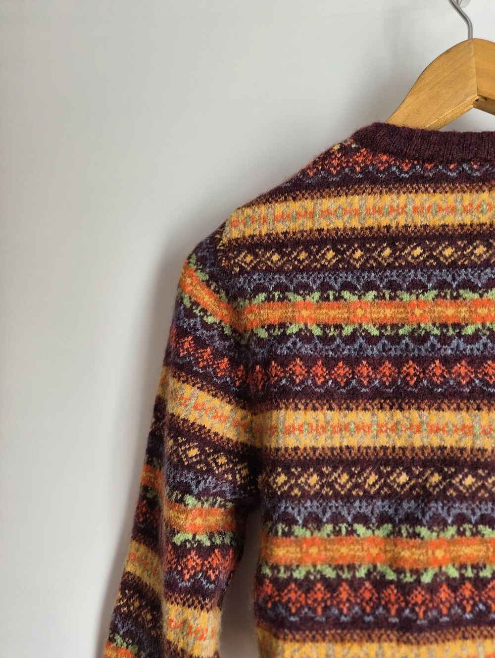 Zara Fair Isle Cropped Wool Blend Cardigan Sweater Size L Whimsigoth Boho Retro - Picture 12 of 13
